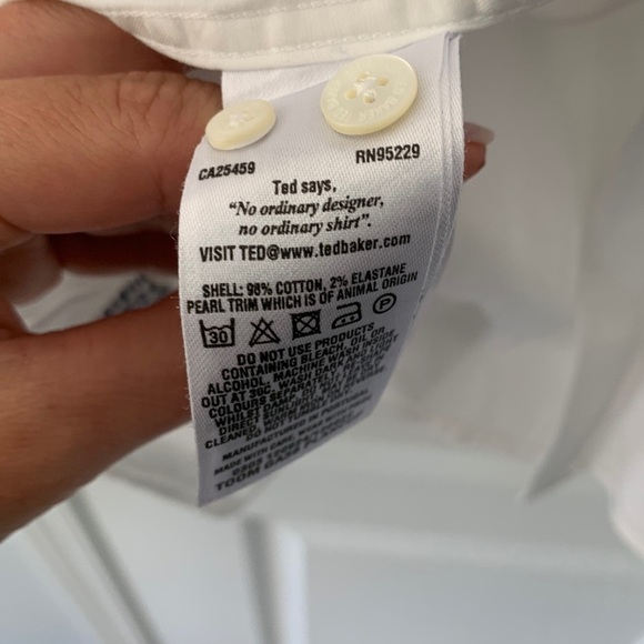 Ted Baker Button Down Collared Long Sleeve dressy Shirt size 7‎ classic career - Picture 5 of 12